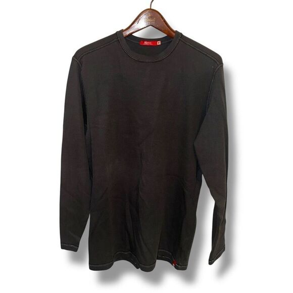 Agave Lux LA PAZ Charcoal Gray Made in USA Cotton Crewneck Sweatshirt Sz M - Picture 1 of 9